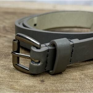 Gray Belt with Silver-Tone Buckle - Size Medium